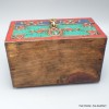 Grosse boîte à bijoux tibétaine sertie de pierres