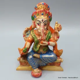 Statuette bouddhiste Dieu Ganesh assis 11 cm - Statuettes bouddhistes tibétaines artisanales