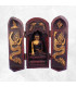 Autel temple bouddhiste Triptyque patine antique Statuettes Bouddhistes TRYP4