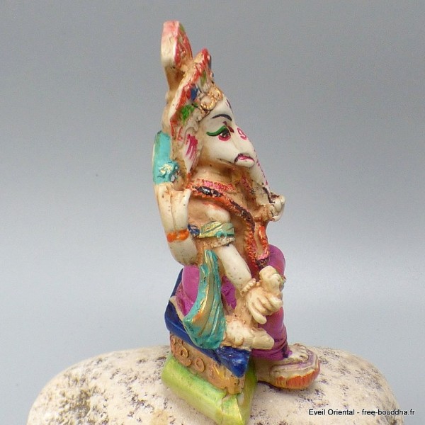 Statuette Ganesh assis pantalon rose 11 cm 