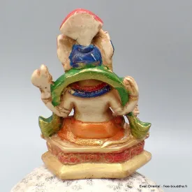 Statuette Ganesh assis pantalon orange 11 cm - Statuettes bouddhistes tibétaines artisanales