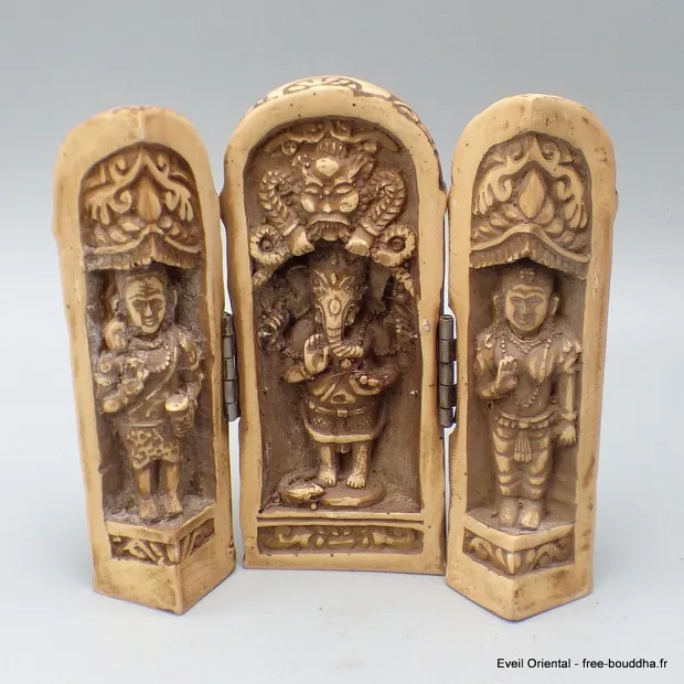 Autel temple bouddhiste portatif Ganesh 12 cm - Stupas, temples bouddhistes