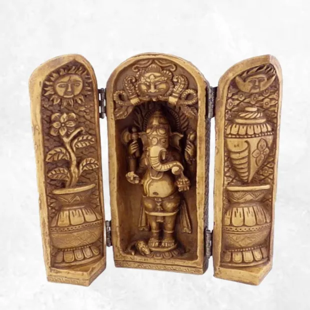 Autel temple bouddhiste portatif Ganesh 20 cm - Stupas, temples bouddhistes