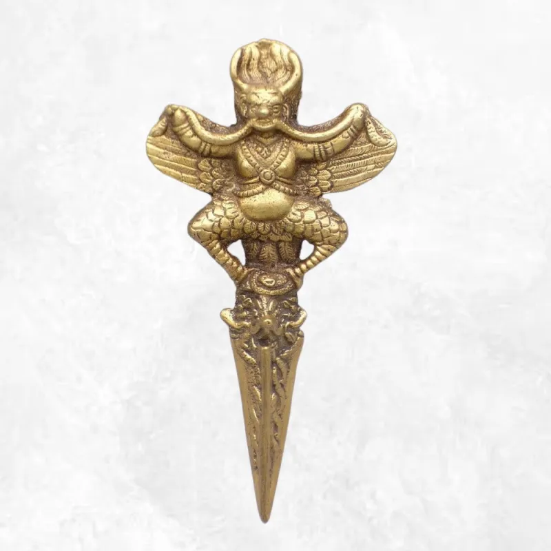 Phurba tibétain dague bouddhiste en laiton (Garuda) - Objets rituels bouddhistes