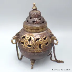 Porte-encens tibétain Encensoir bouddhiste antique 18 cm - Porte-encens tibétains