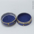 Boîte pour bijoux népalaise pierres bleues 