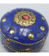 Boîte pour bijoux népalaise pierres bleues 