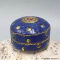 Boîte pour bijoux népalaise pierres bleues - Boîte à Bijoux tibétaine