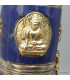Porte encens tibétain cylindrique pierres bleues 