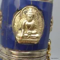 Porte encens tibétain cylindrique pierres bleues - Porte-encens tibétains