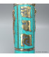 Porte encens tibétain cylindrique pierres turquoise