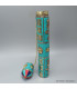 Porte encens tibétain cylindrique pierres turquoise