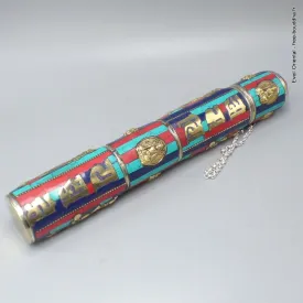 Porte encens tibétain cylindrique multicolore - Porte-encens tibétains