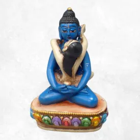 Statuette bouddhiste Bouddha Shakti 12 cm peinte à main - Statuettes bouddhistes tibétaines artisanales