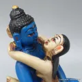 Statuette bouddhiste Bouddha Shakti 12 cm peinte à main - Statuettes bouddhistes tibétaines artisanales