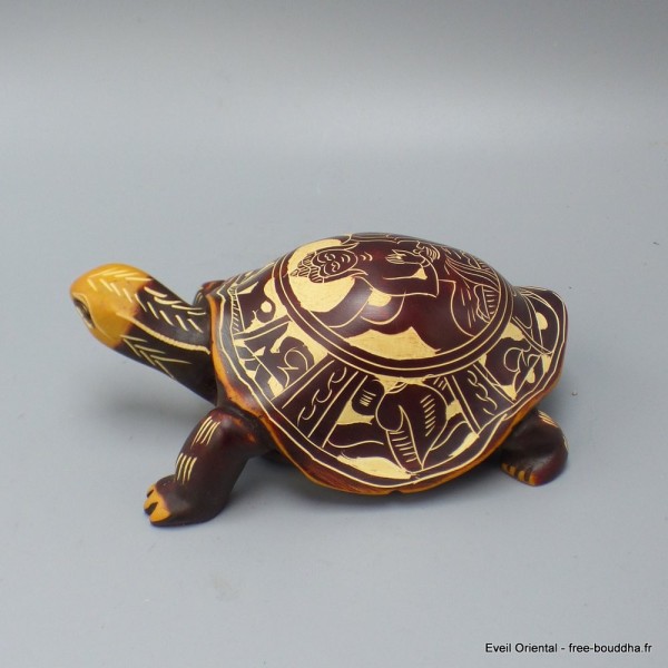 Statuette tibétaine Tortue et Bouddha 