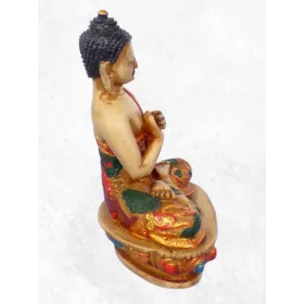 Statue bouddhiste tibétaine Bouddha Sakyamouni peint à la main - Statuettes bouddhistes tibétaines artisanales