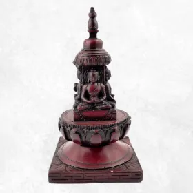 Statuette bouddhiste Stupa tibetain en résine 15 cm - Statuettes bouddhistes tibétaines artisanales