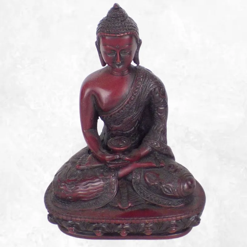 Statuette bouddhiste du Bouddha rouge Amitabha 13 cm - Statuettes bouddhistes tibétaines artisanales