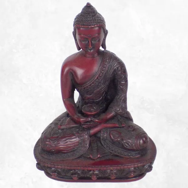 Statuette bouddhiste du Bouddha rouge Amitabha 13 cm - Statuettes bouddhistes tibétaines artisanales