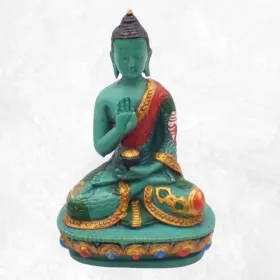 Statuette bouddhiste tibetaine Bouddha de protection 13 cm - Statuettes bouddhistes tibétaines artisanales
