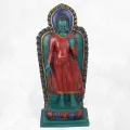 Statue tibétaine Bouddha debout en marche - Statuettes bouddhistes tibétaines artisanales
