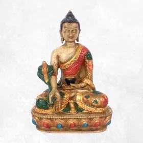 Statue bouddhiste tibétaine Bouddha Sakyamouni en méditation - Statuettes bouddhistes tibétaines artisanales