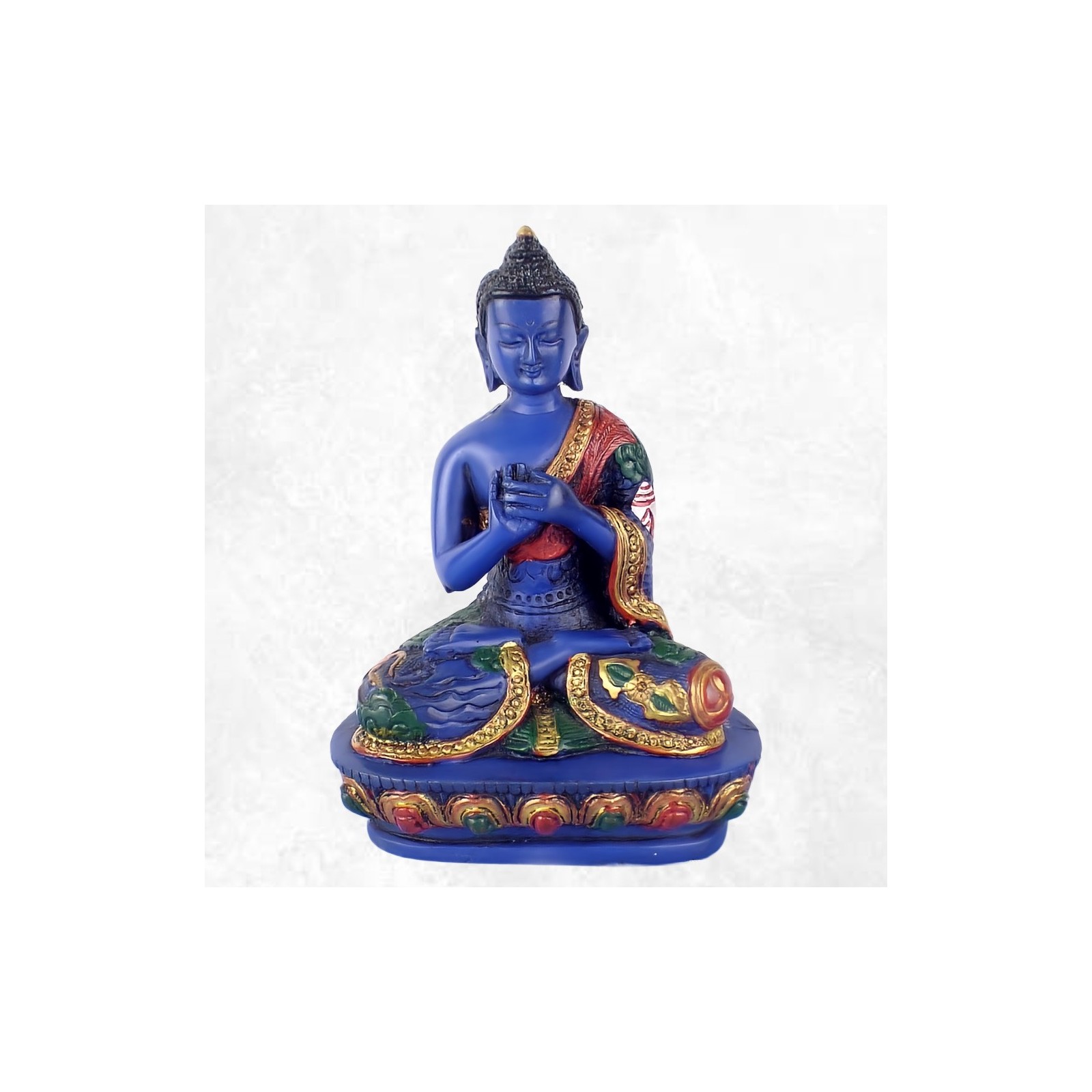 Bouddha bleu de Mdecine  Sculpture spirituelle 14 cm