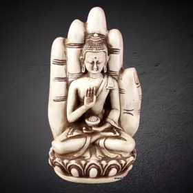 Statuette bouddhiste tibétaine Bouddha posé sur main - Statuettes bouddhistes tibétaines artisanales