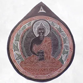 Sculpture bouddhiste sur ardoise Bouddha - Décoration tibétaine