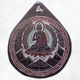 Sculpture bouddhiste sur ardoise Bouddha Sakyamouni - Décoration tibétaine