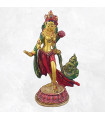 Petite statuette Tara Verte peinte dorée Statuettes Bouddhistes PSTV2