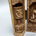Statuette bouddhiste Temple triptyque bouddhiste de voyage - Objets rituels bouddhistes