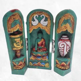 Statuette bouddhiste Temple pour autel bouddhiste 12 cm - Objets rituels bouddhistes