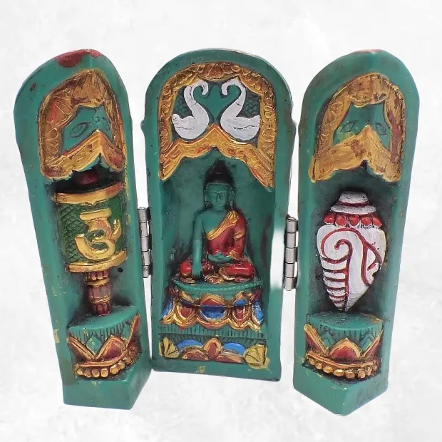 Statuette bouddhiste Temple pour autel bouddhiste 12 cm - Objets rituels bouddhistes