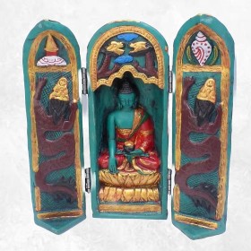 Temple pour autel bouddhiste peint à la main 20 cm Statuettes Bouddhistes TRYP5