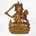 Statuette bouddhiste Manjushri 15 cm patine naturelle - Statuettes bouddhistes tibétaines artisanales
