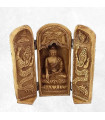 Autel temple bouddhiste Triptyque 20 cm Statuettes Bouddhistes TRYP2