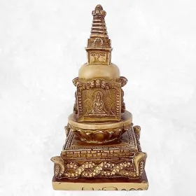 Statuette bouddhiste Stupa bouddhiste en résine naturelle - Statuettes bouddhistes tibétaines artisanales