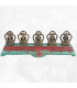 Statuette 5 Bouddhas laiton turquoise Statuettes Bouddhistes DT5B