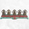 Statuette 5 Bouddhas laiton turquoise Statuettes Bouddhistes DT5B