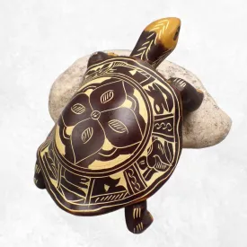 Statuette tibétaine Tortue et lotus - Statuettes bouddhistes tibétaines artisanales