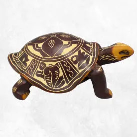 Statuette tibétaine Tortue et lotus - Statuettes bouddhistes tibétaines artisanales