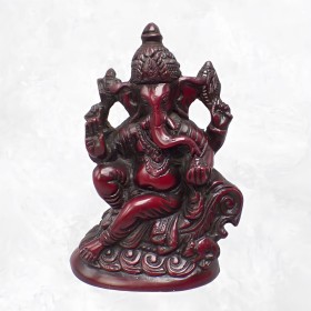 Statue de Ganesh résine rouge 14 cm