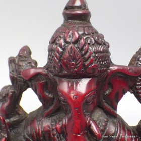 Statue de Ganesh résine rouge 14 cm