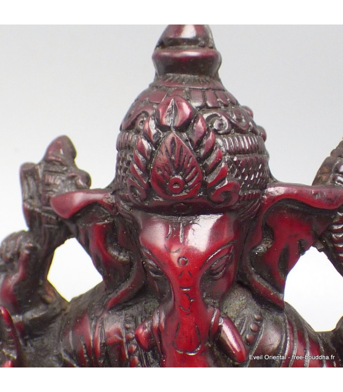 Statue de Ganesh résine rouge 14 cm 
