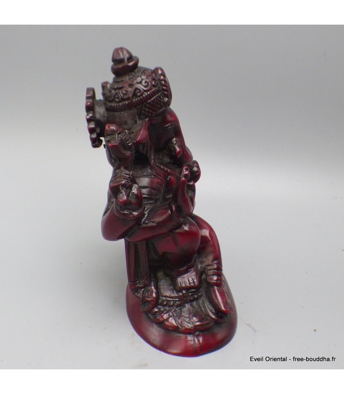 Statue de Ganesh résine rouge 14 cm 