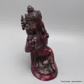 Statue bouddhiste Ganesh résine rouge 14 cm - Statuettes bouddhistes tibétaines artisanales