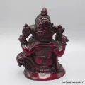 Statue bouddhiste Ganesh résine rouge 14 cm - Statuettes bouddhistes tibétaines artisanales