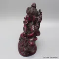 Statue bouddhiste Ganesh résine rouge 14 cm - Statuettes bouddhistes tibétaines artisanales